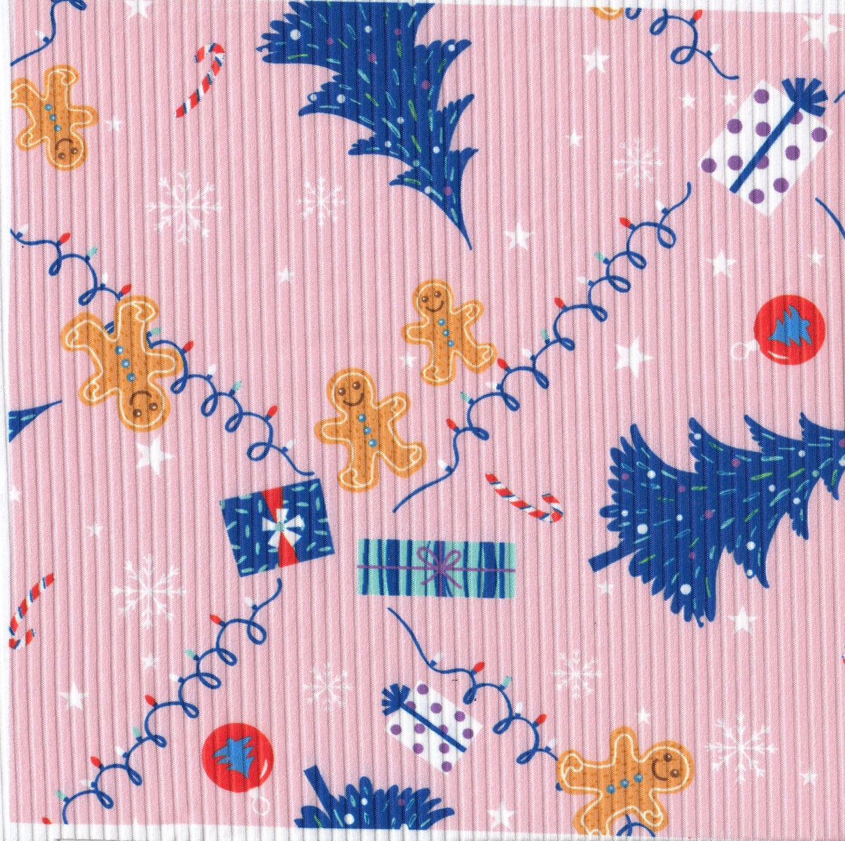 Printed Rib Knit Gingerbread Christmas