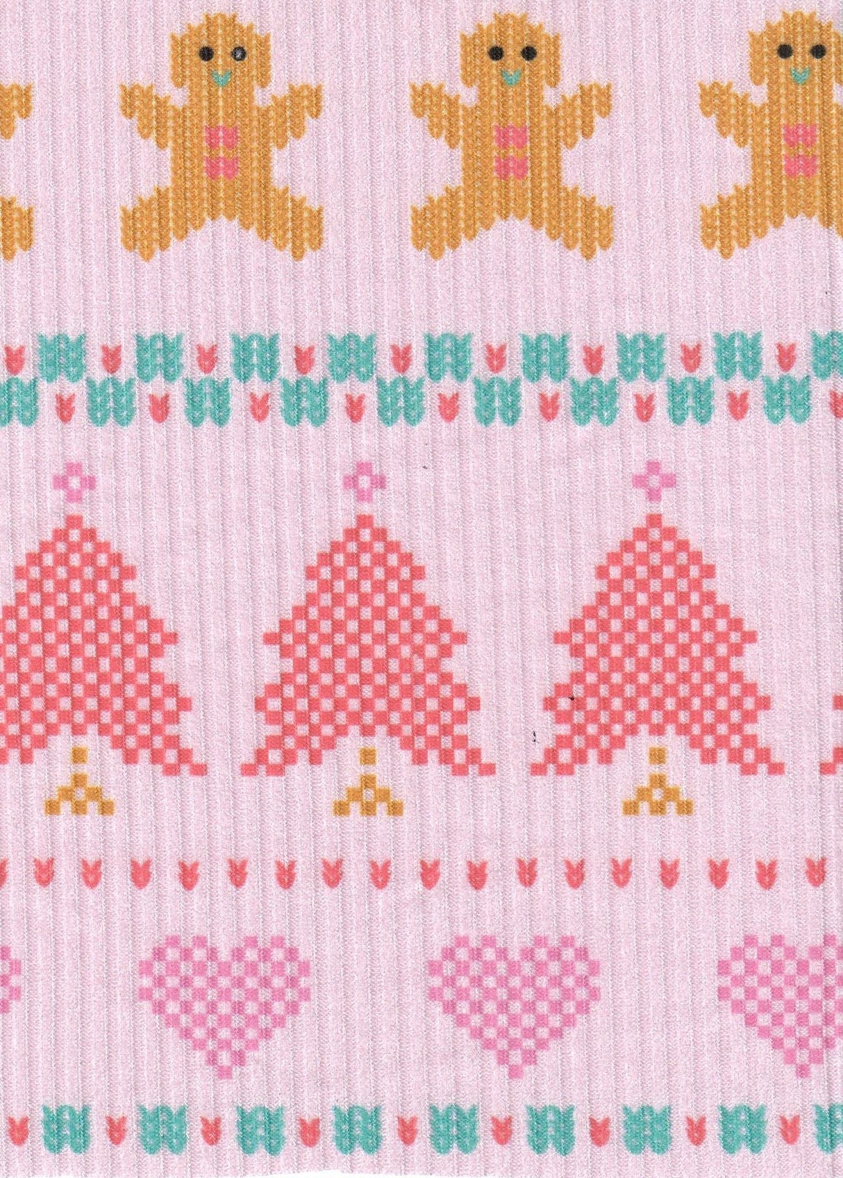 Christmas Print 4x2 Rib Knit