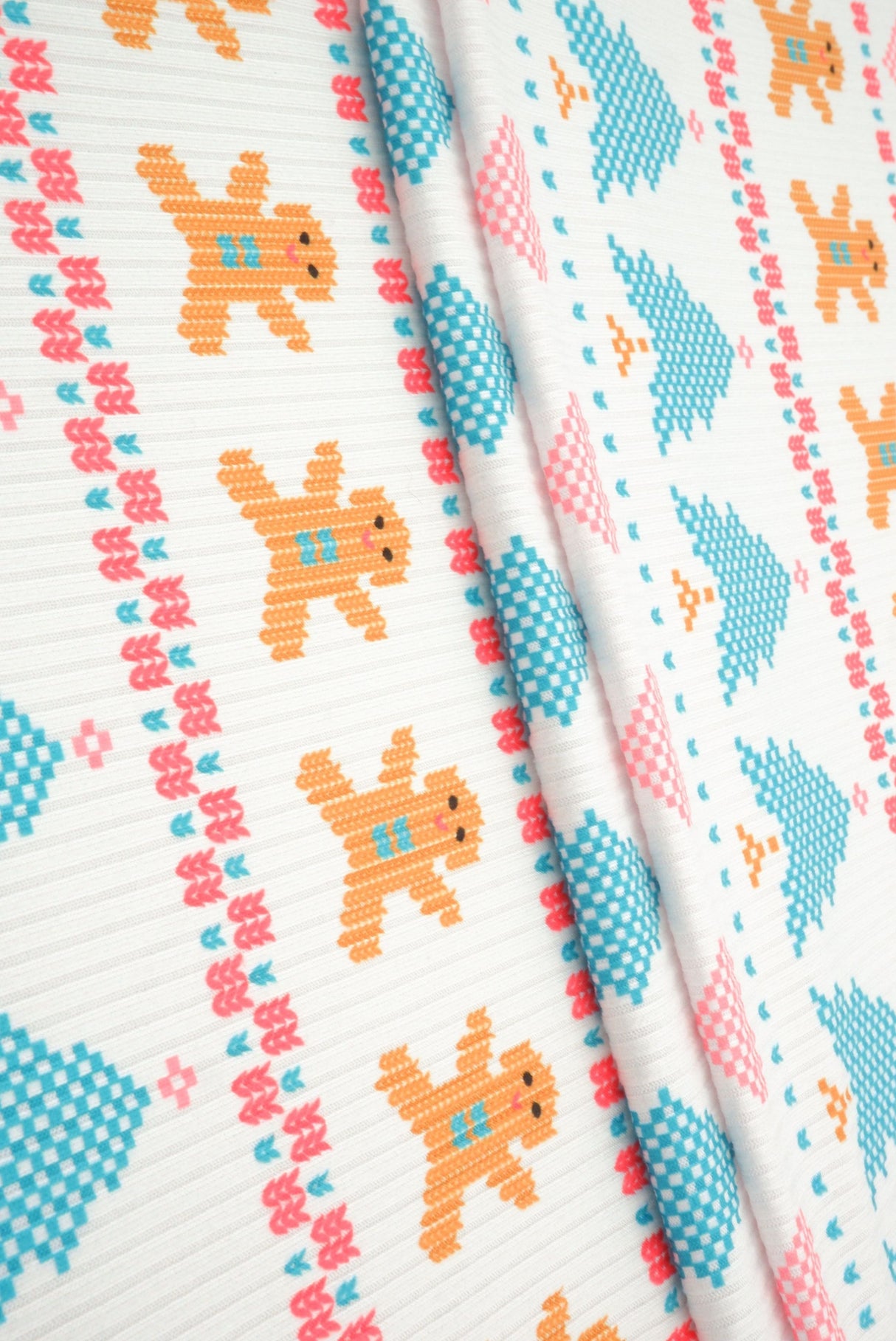 Christmas Print 4x2 Rib Knit