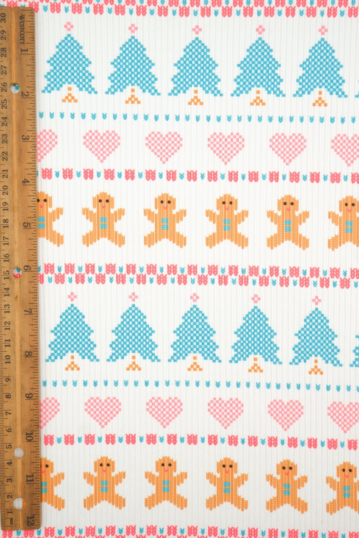 Christmas Print 4x2 Rib Knit