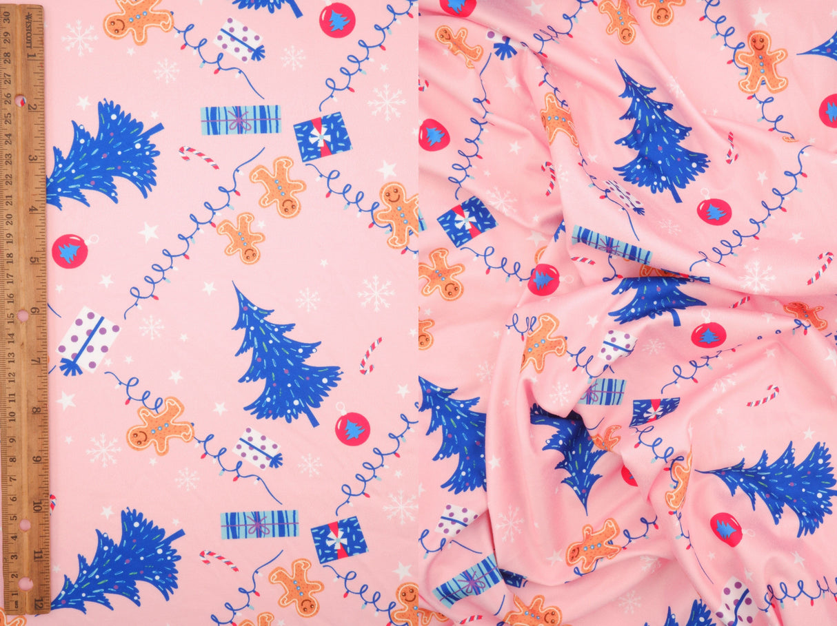 Gingerbread Christmas Rib Knit Print