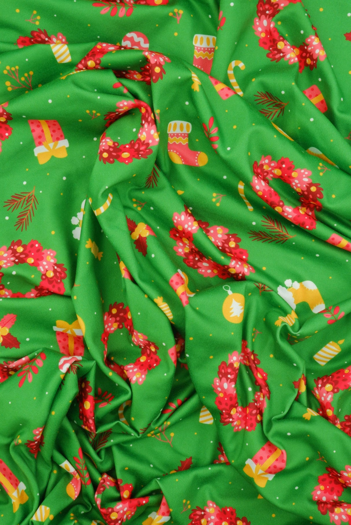 Christmas Wreath DTY Brushed Knit Fabric