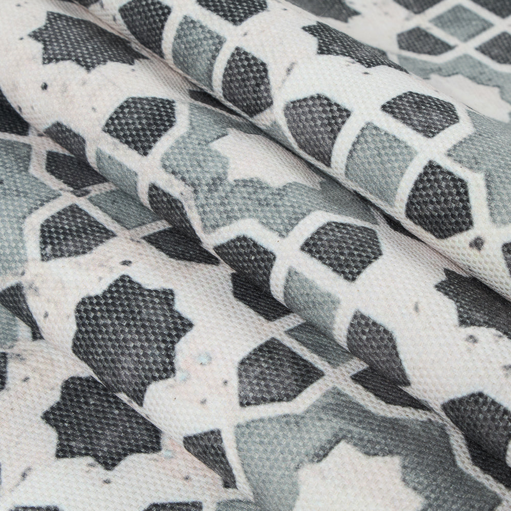 Stone Geometric Floral Outdoor Canvas
