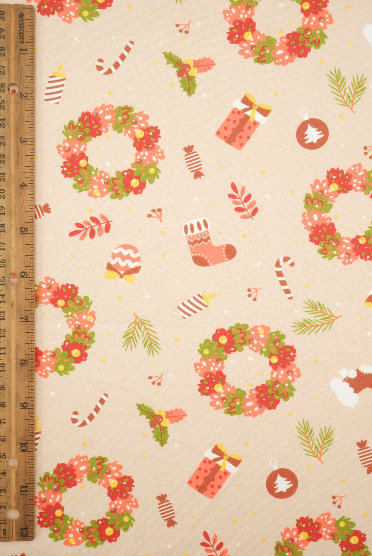 Christmas Wreath DTY Brushed Knit Fabric