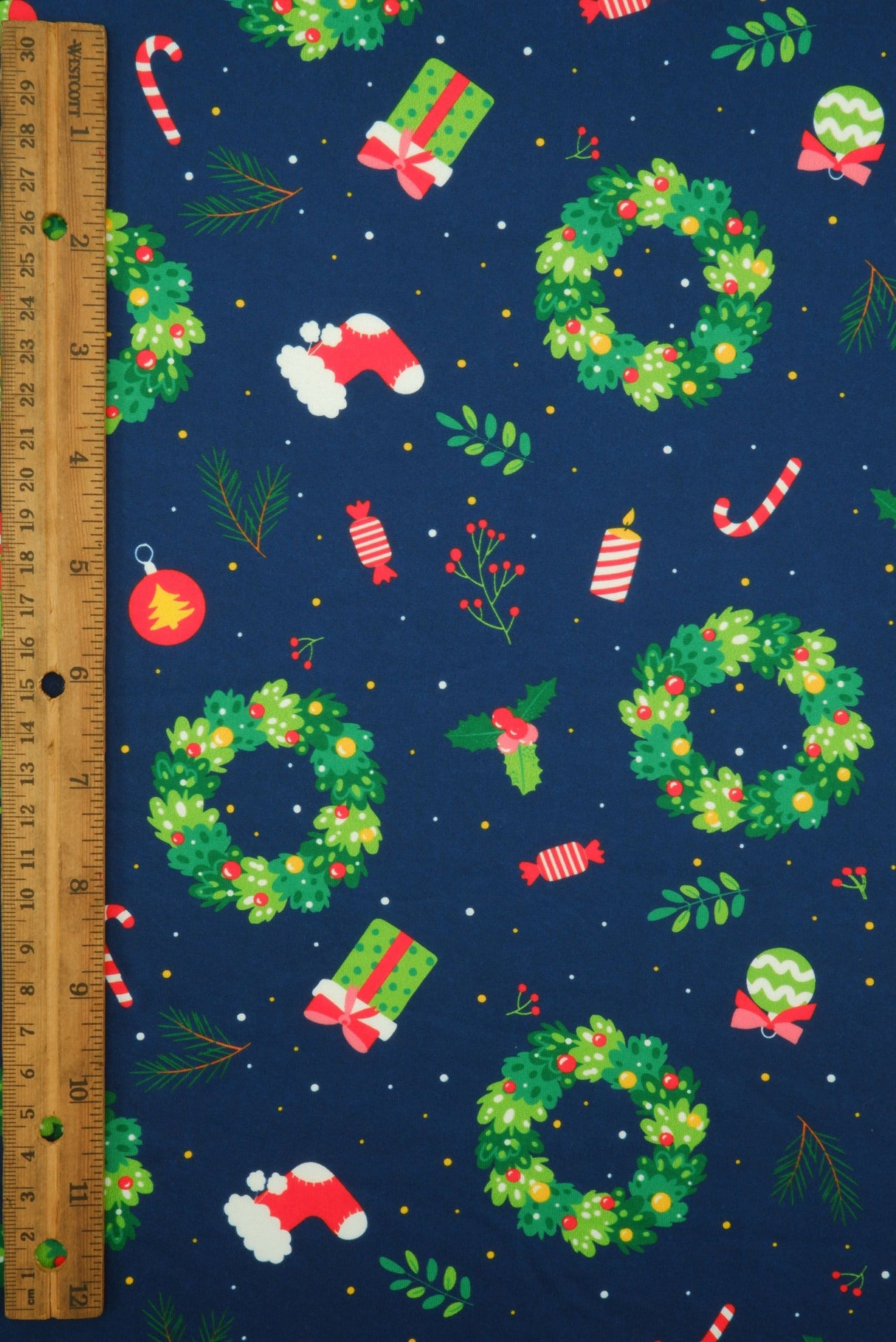 Christmas Wreath DTY Brushed Knit Fabric