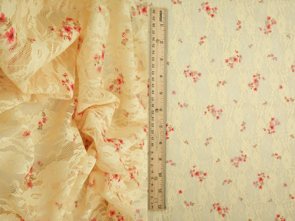Printed Lace Ditsy Floral Stretch
