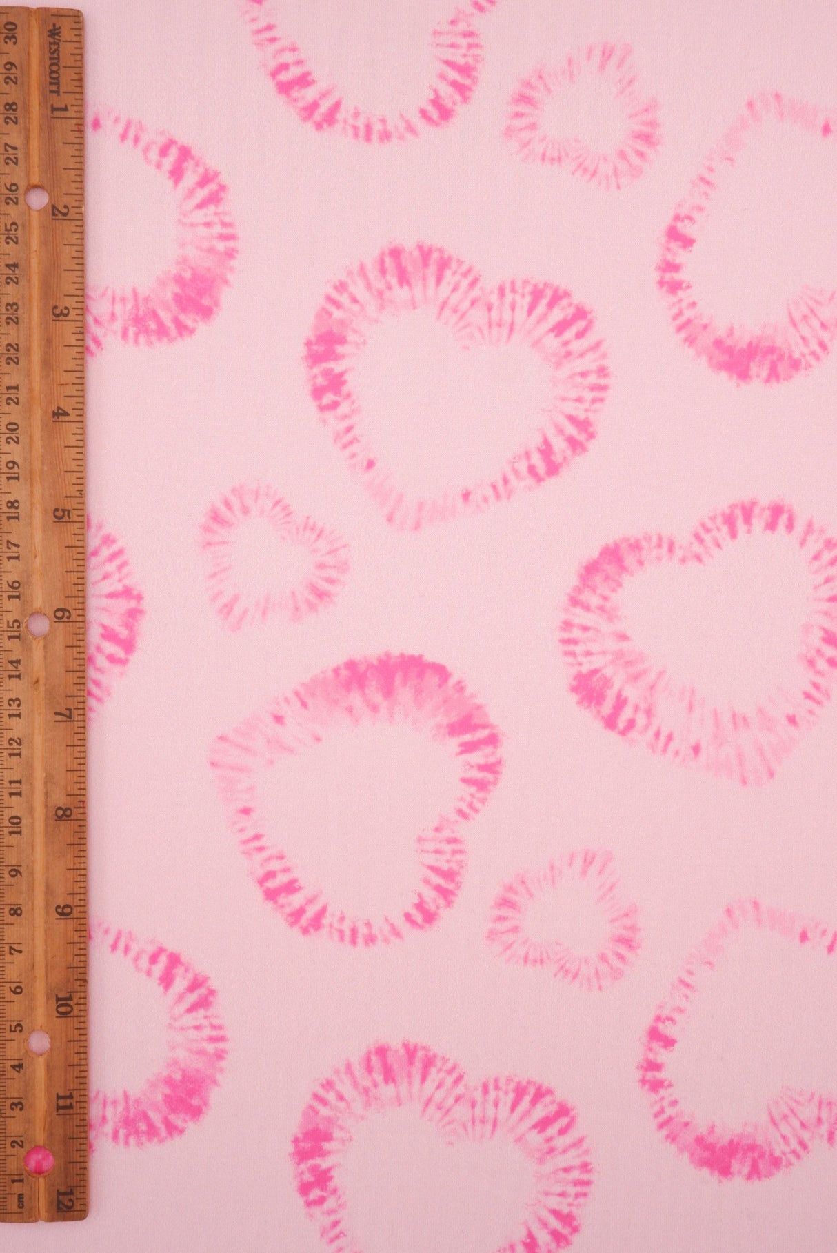 Heart Print DTY Brushed Knit Fabric