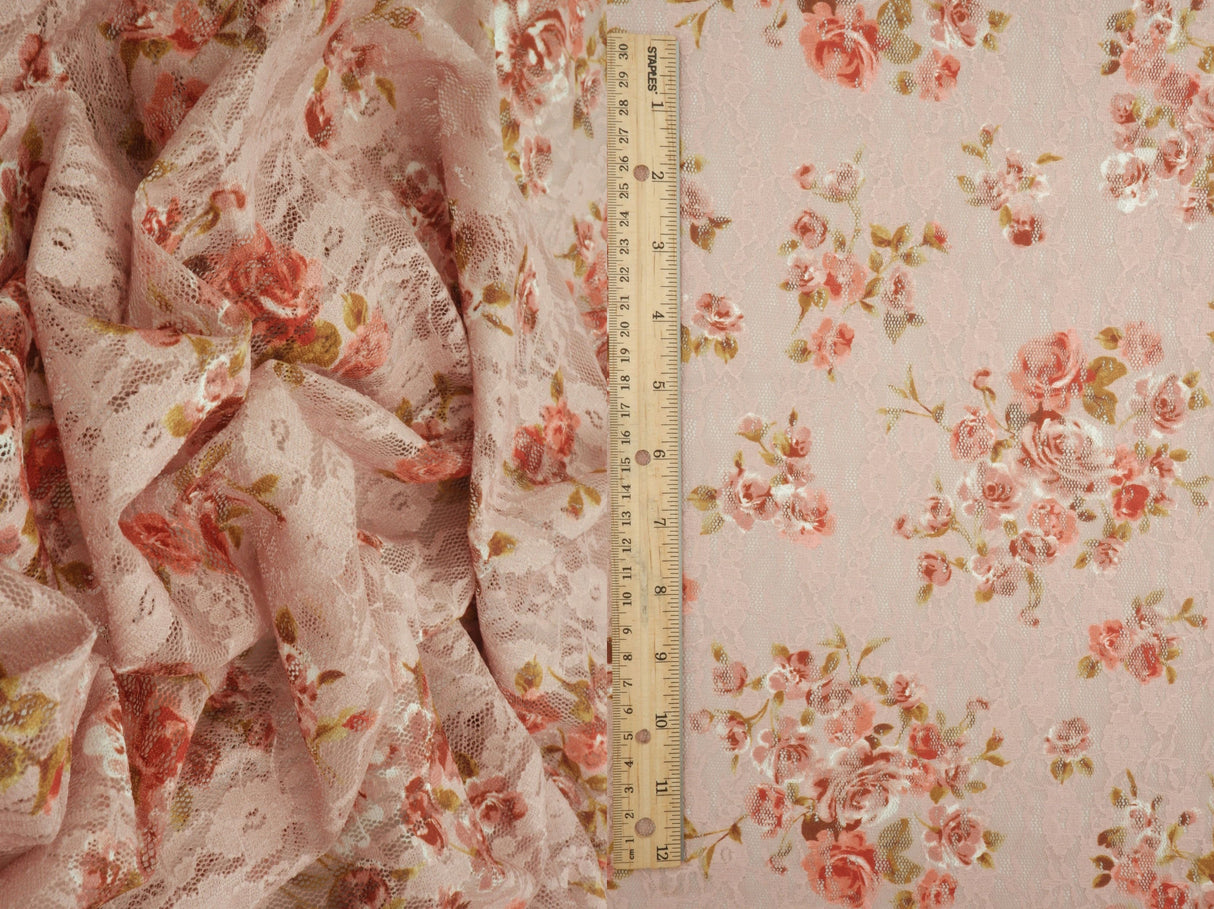 Floral Printed Lace Blue