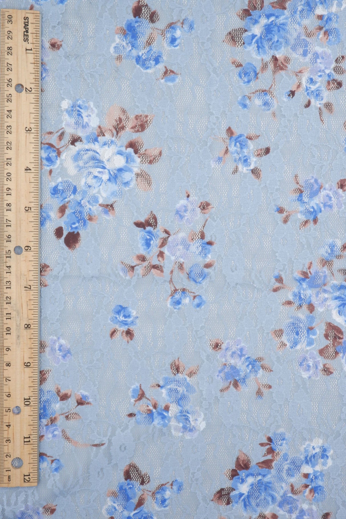 Floral Printed Lace Blue