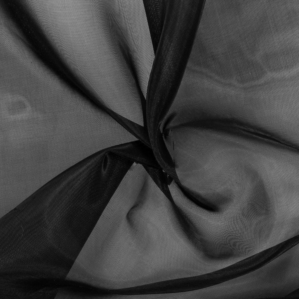 Stiff Polyester Organdy - Black - Rhiannon Collection