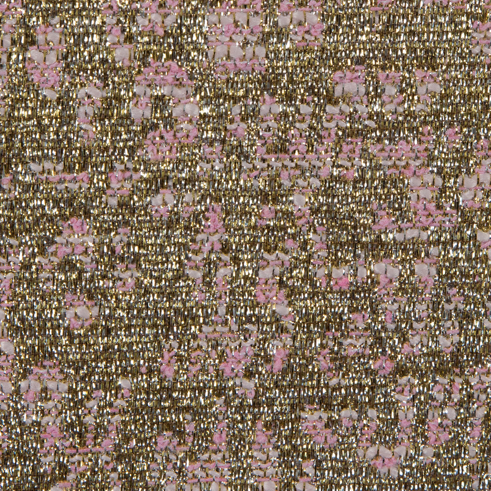 Metallic Gold and Pink Abstract Jacquard