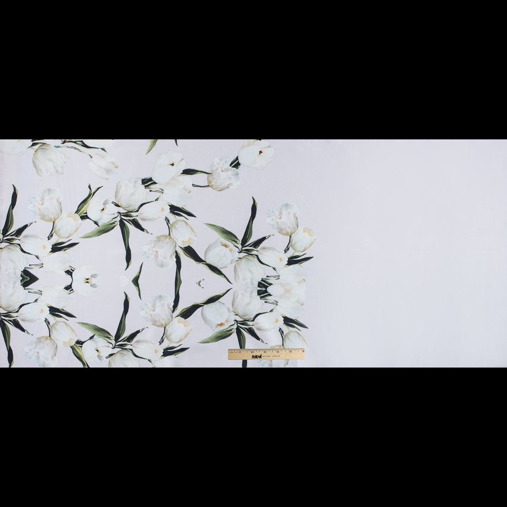 Rosewater and Whisper White Digitally Printed Flowers on a Premium Mikado/Twill