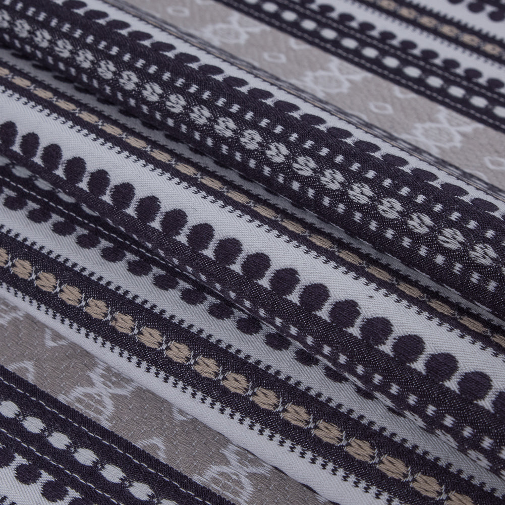 Onyx Tribal Striped Cotton Woven