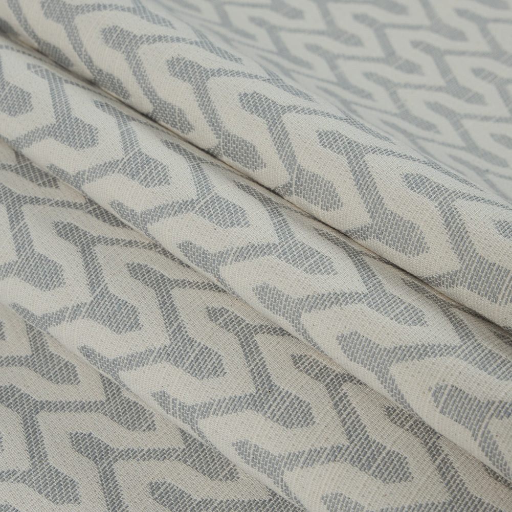 Shale Chevron Slubbed Cotton Woven