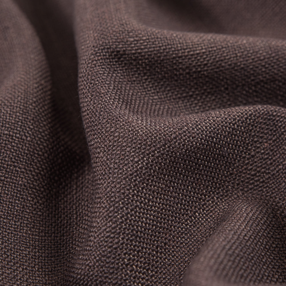 Chocolate Polyester-Linen Blend