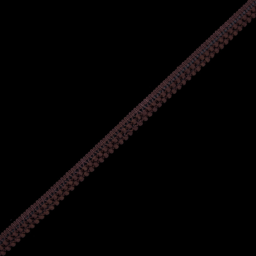 Dark Brown Two Row Mini Pom Pom Trim