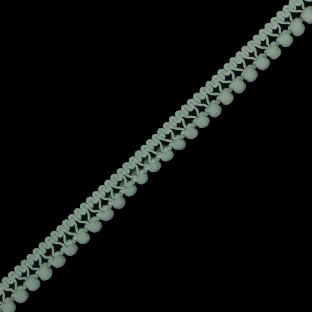 European Light Mint Single Row Mini Pom Pom Trim