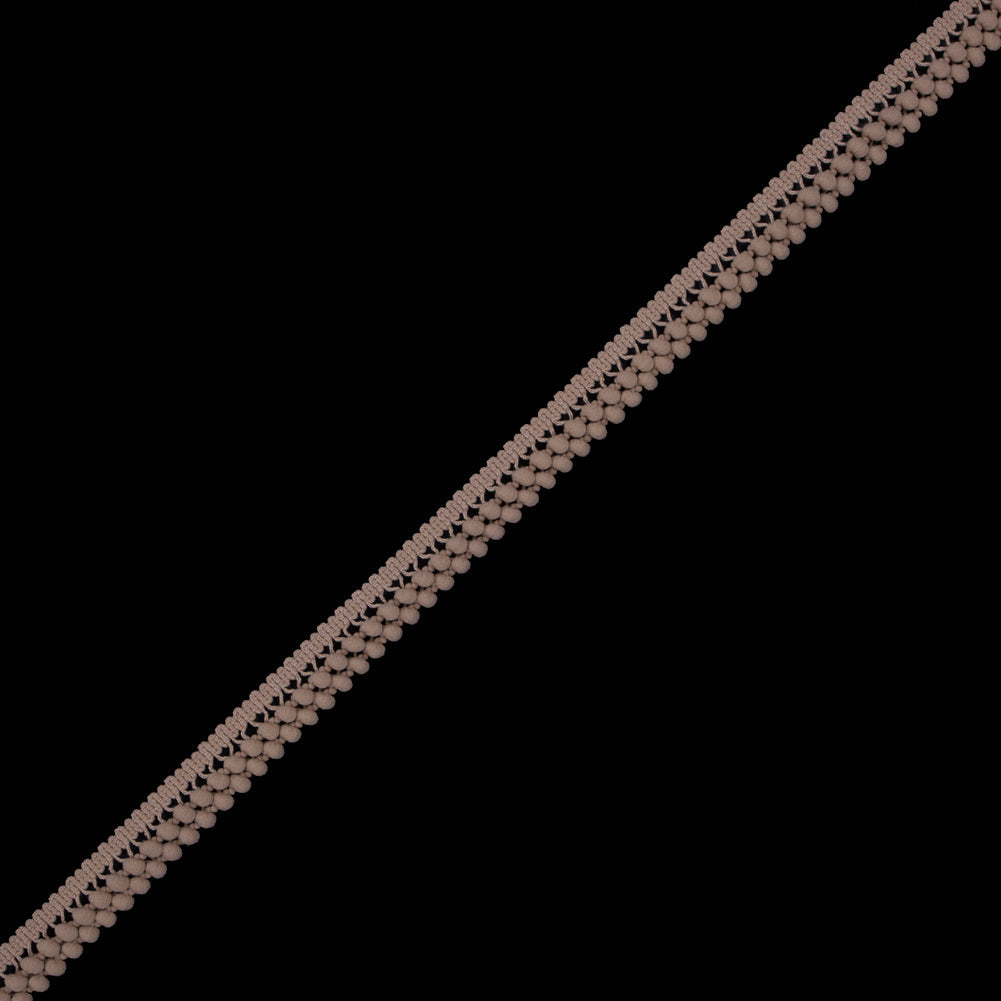 European Beige Two Row Mini Pom Pom Trim