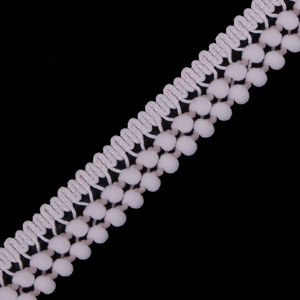 European Blush Two Row Mini Pom Pom Trim