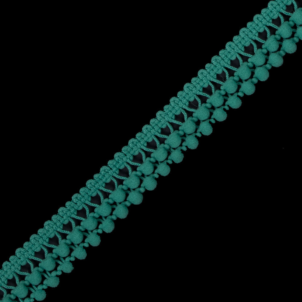European Mint Two Row Mini Pom Pom Trim
