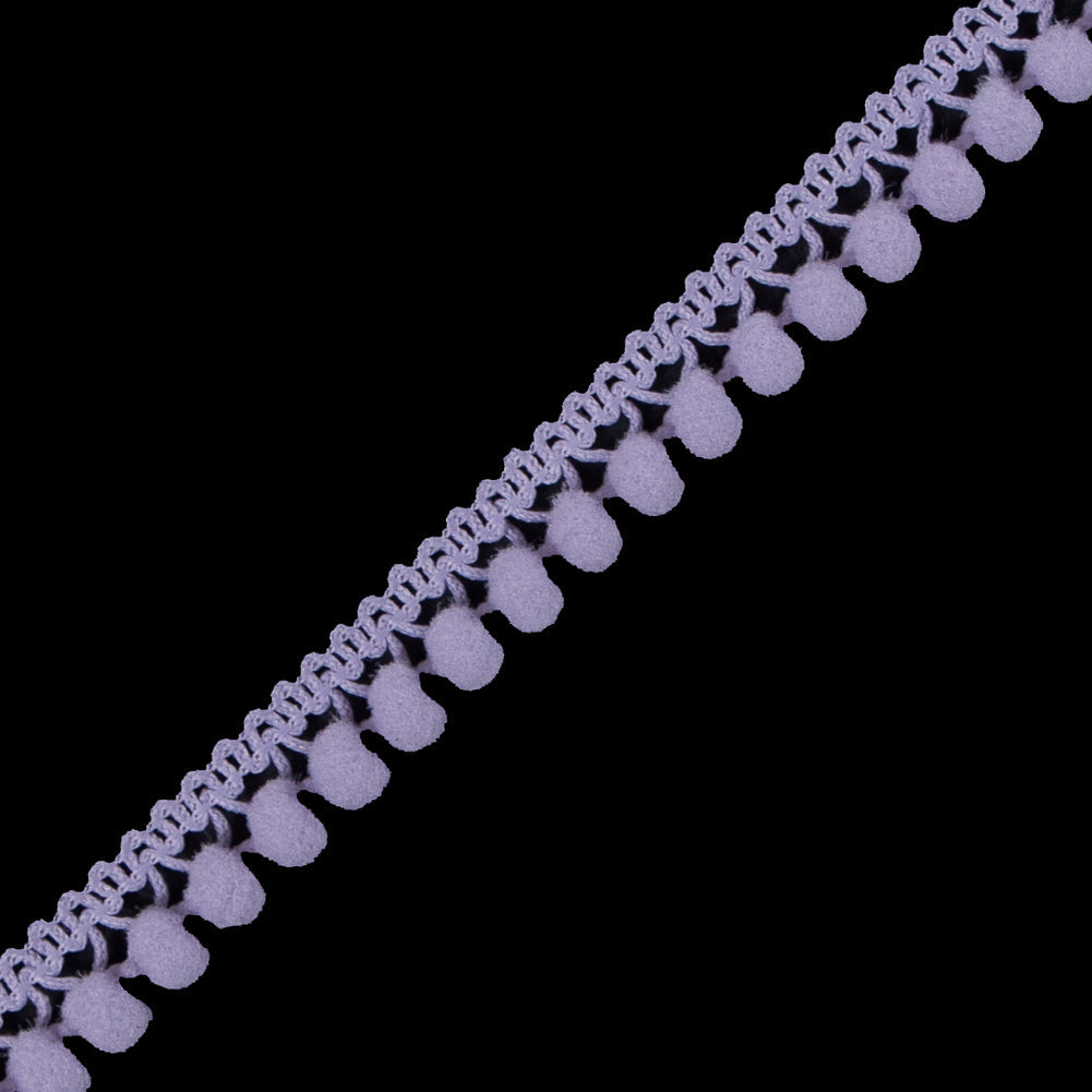 European Lilac Single Row Mini Pom Pom Trim