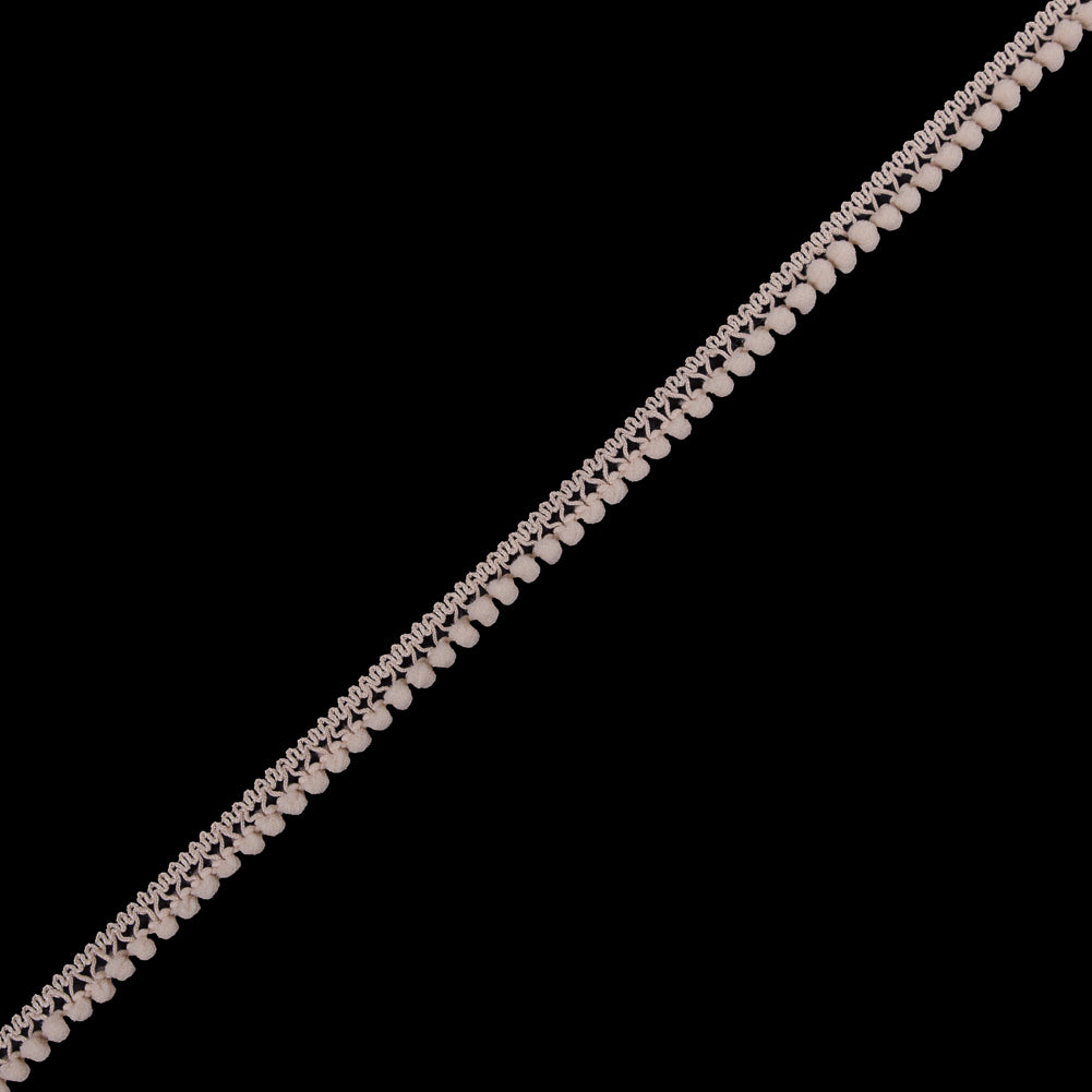 European Light Beige Single Row Mini Pom Pom Trim
