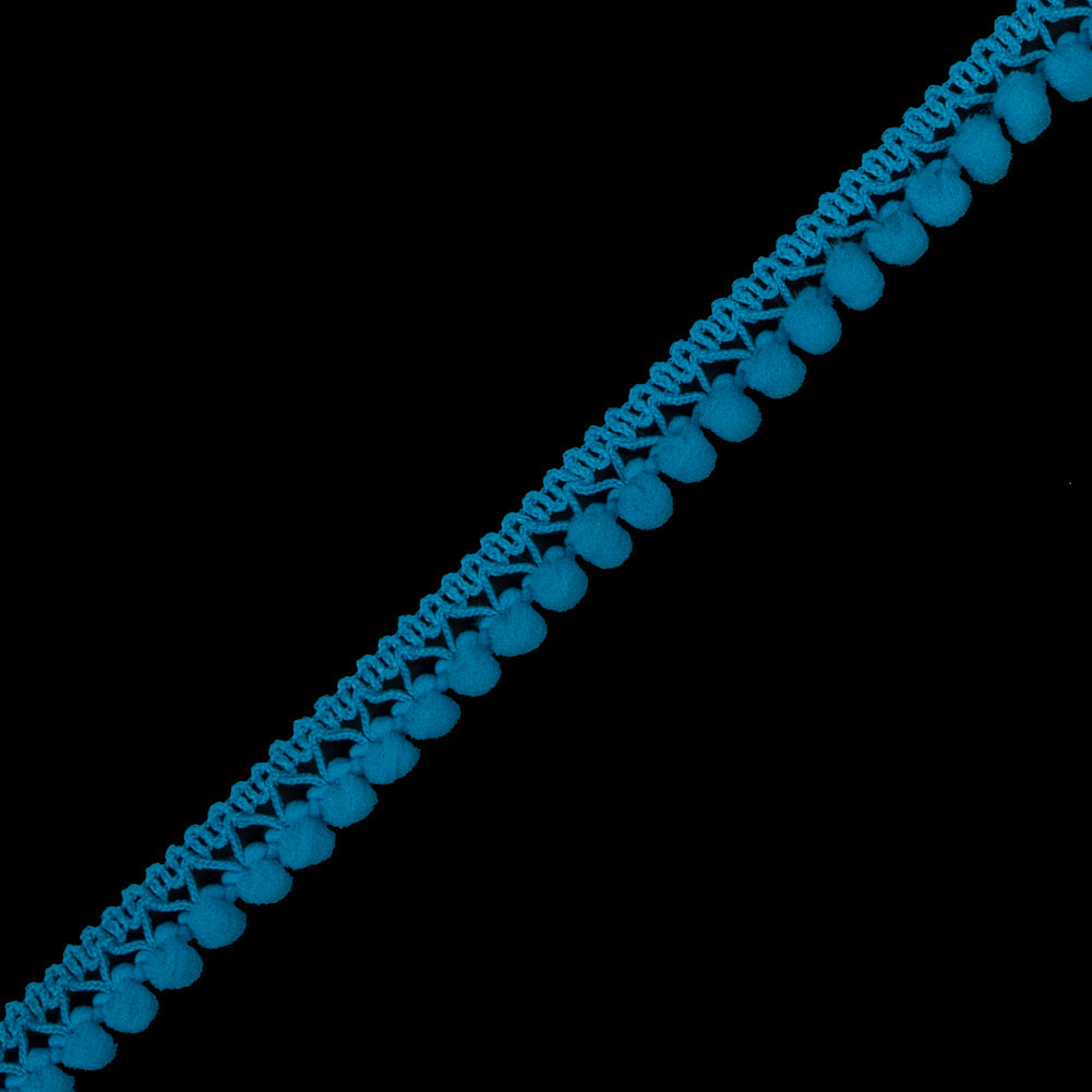 European Ocean Single Row Mini Pom Pom Trim