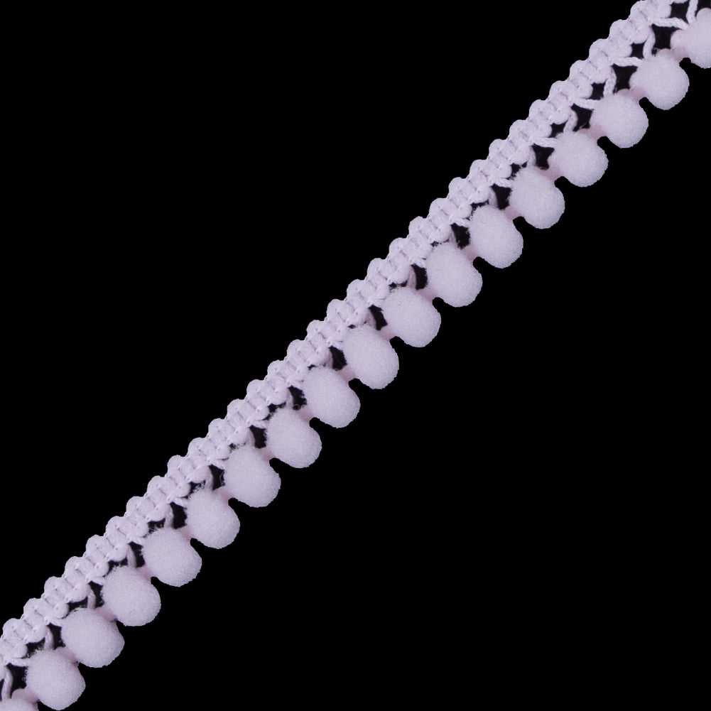 European Light Pink Single Row Mini Pom Pom Trim