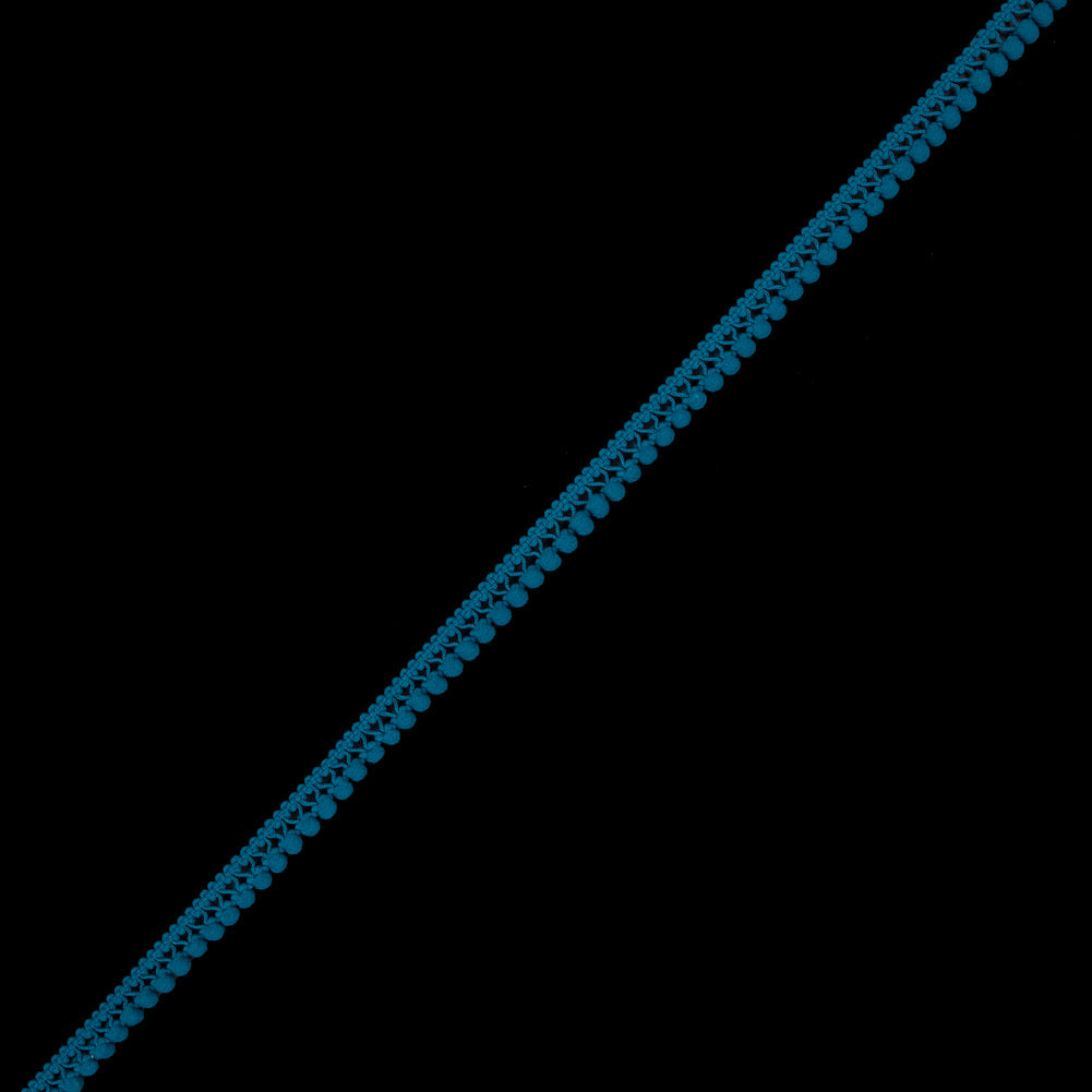 European Teal Single Row Mini Pom Pom Trim