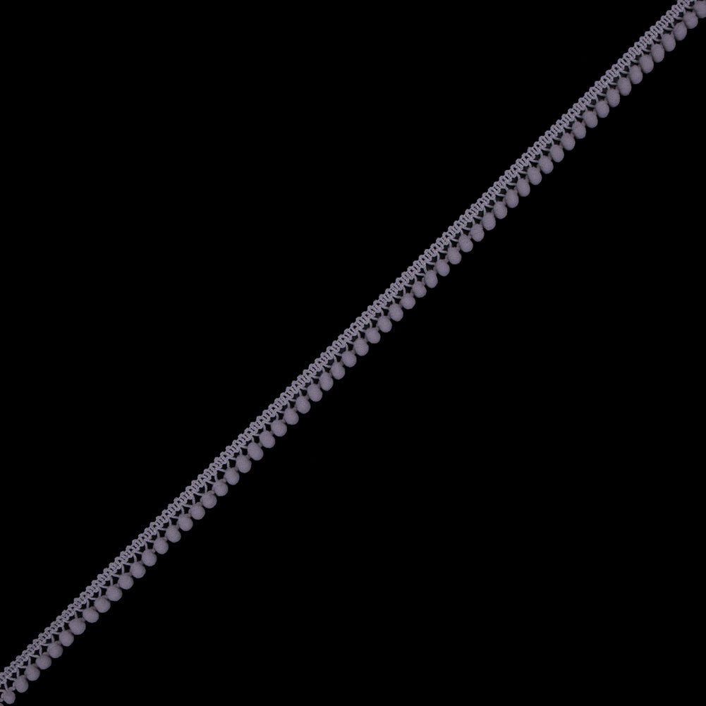 European Gray Single Row Mini Pom Pom Trim