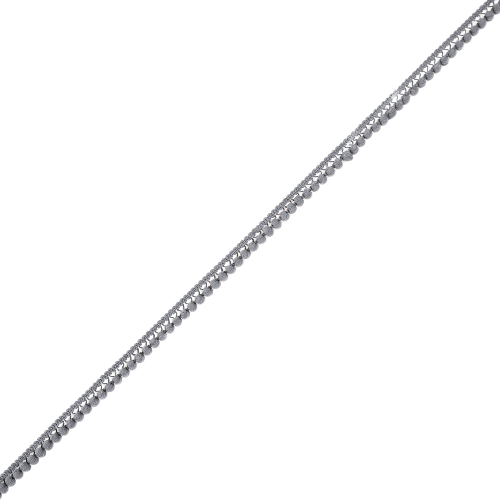 European Dark Gray Single Row Mini Pom Pom Trim