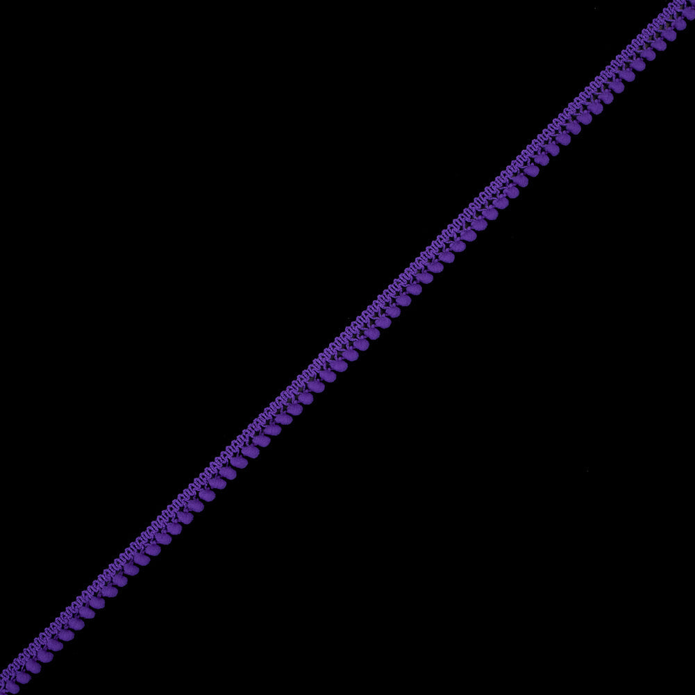 European Purple Single Row Mini Pom Pom Trim