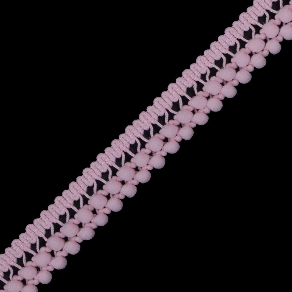 Baby Pink Two Row Mini Pom Pom Trim