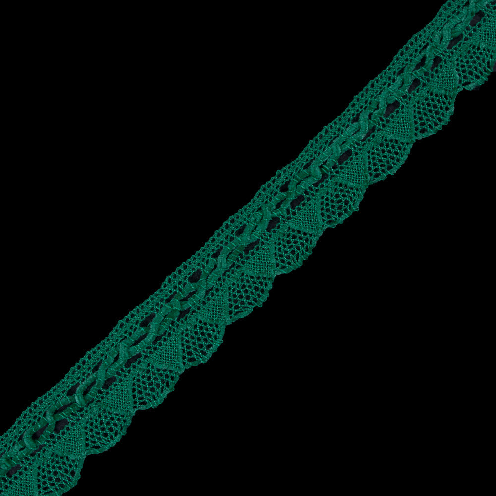 Bright Green Crochet Chenille Trim - 1.5"
