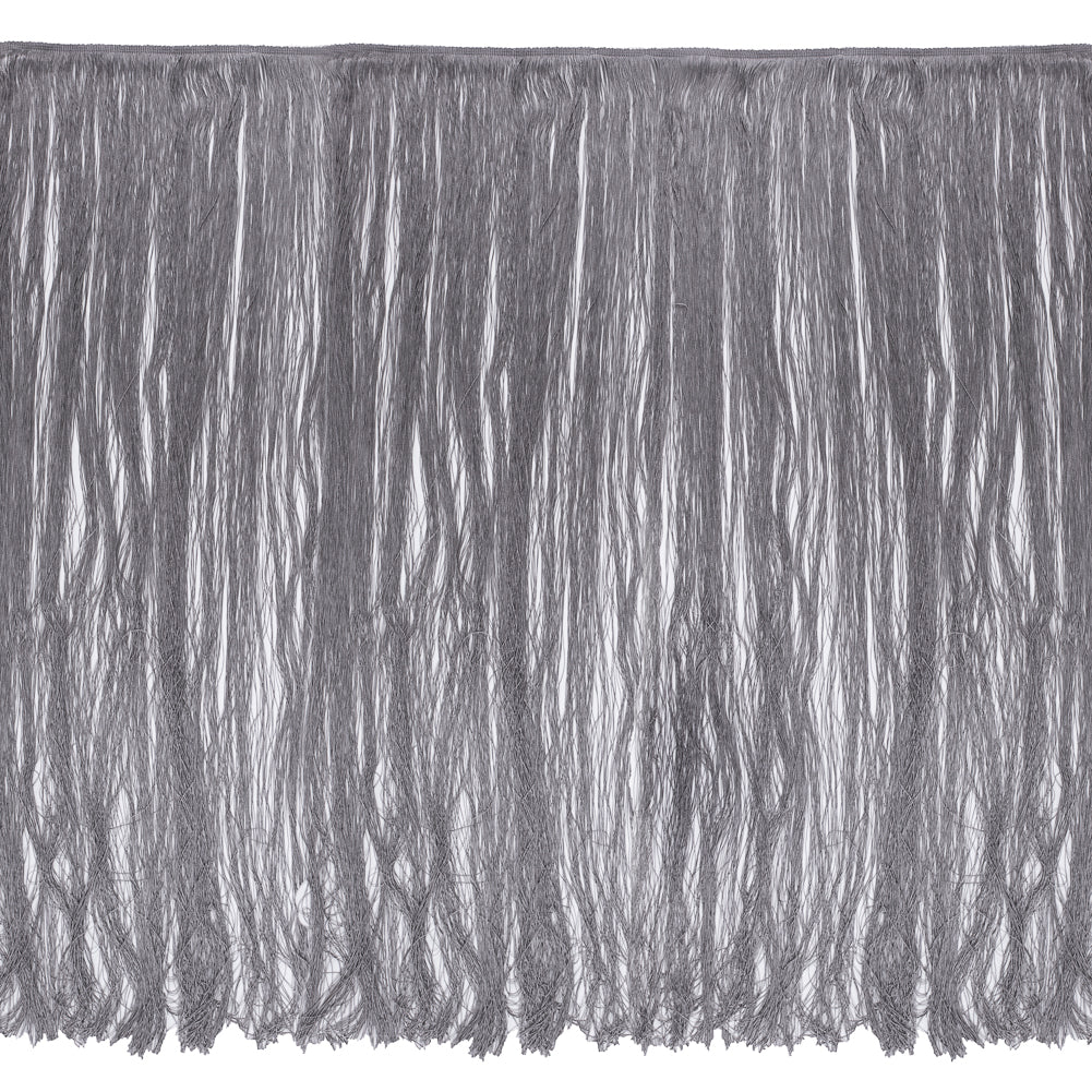 European Chainette Fringe Trim - 40" - Silver - Lindsay Collection