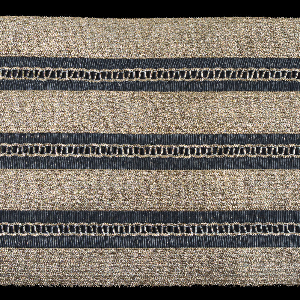 Foiled Gold Metallic Elastic Trim - 3.5"
