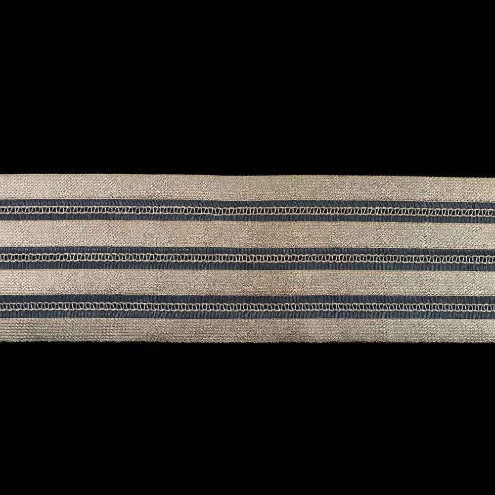 Foiled Gold Metallic Elastic Trim - 3.5"