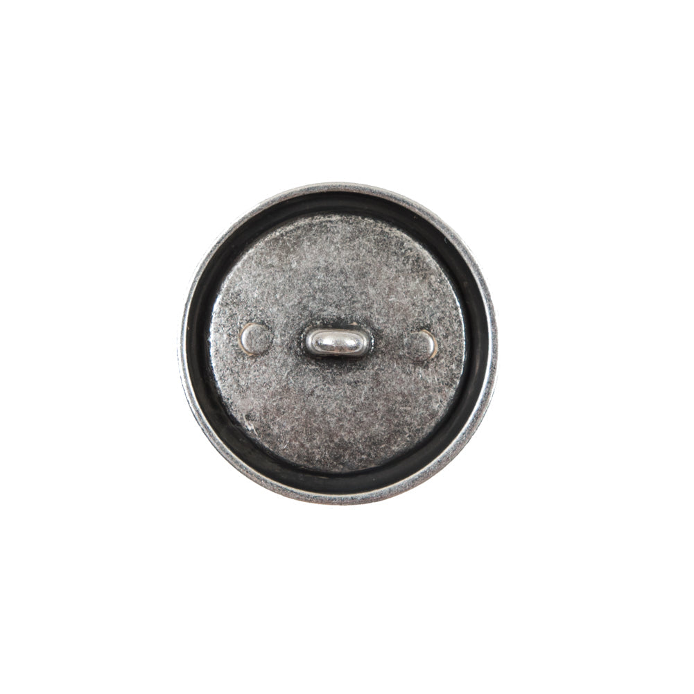 Italian Gray and Silver Crest Metal Button - 32L/20mm