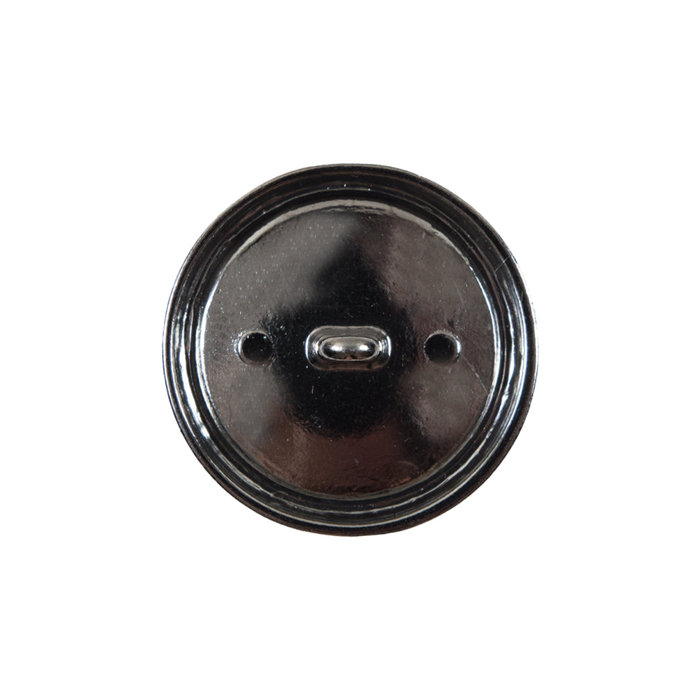 Italian Black and Silver Crest Metal Button - 36L/23mm