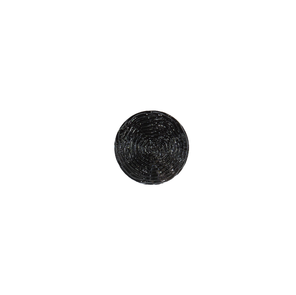 Italian Black Spiral Etched Plastic Button - 16L/10mm