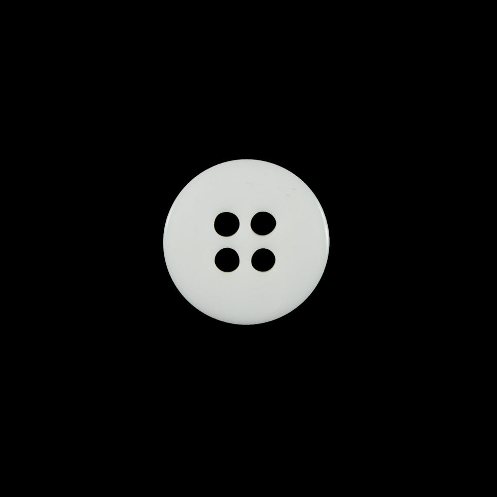 Italian White 4-Hole Plastic Button - 20L/12.5mm