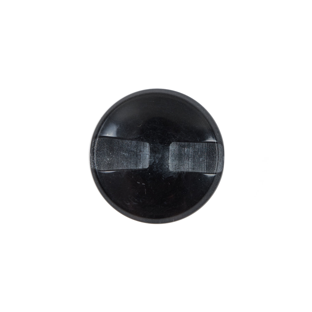 Italian Black Glossy Plastic Button - 28L/18mm