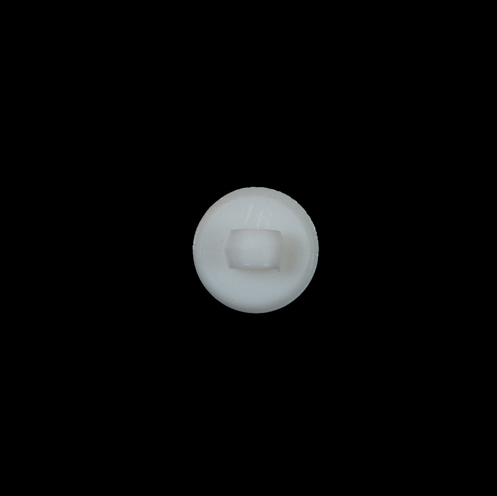 Italian White Spiral Etched Plastic Button - 16L/10mm