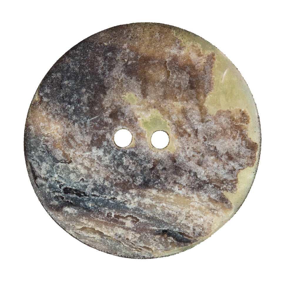 Italian Black and White Checkered Mother Of Pearl Button - 54L/34mm
