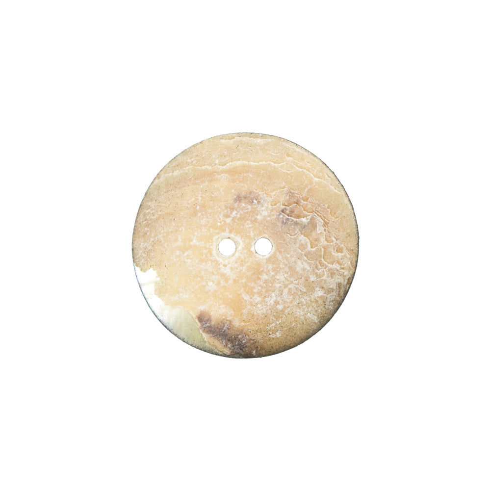 Italian Black and White Floral Printed Mother Of Pearl Button - 32L/20mm
