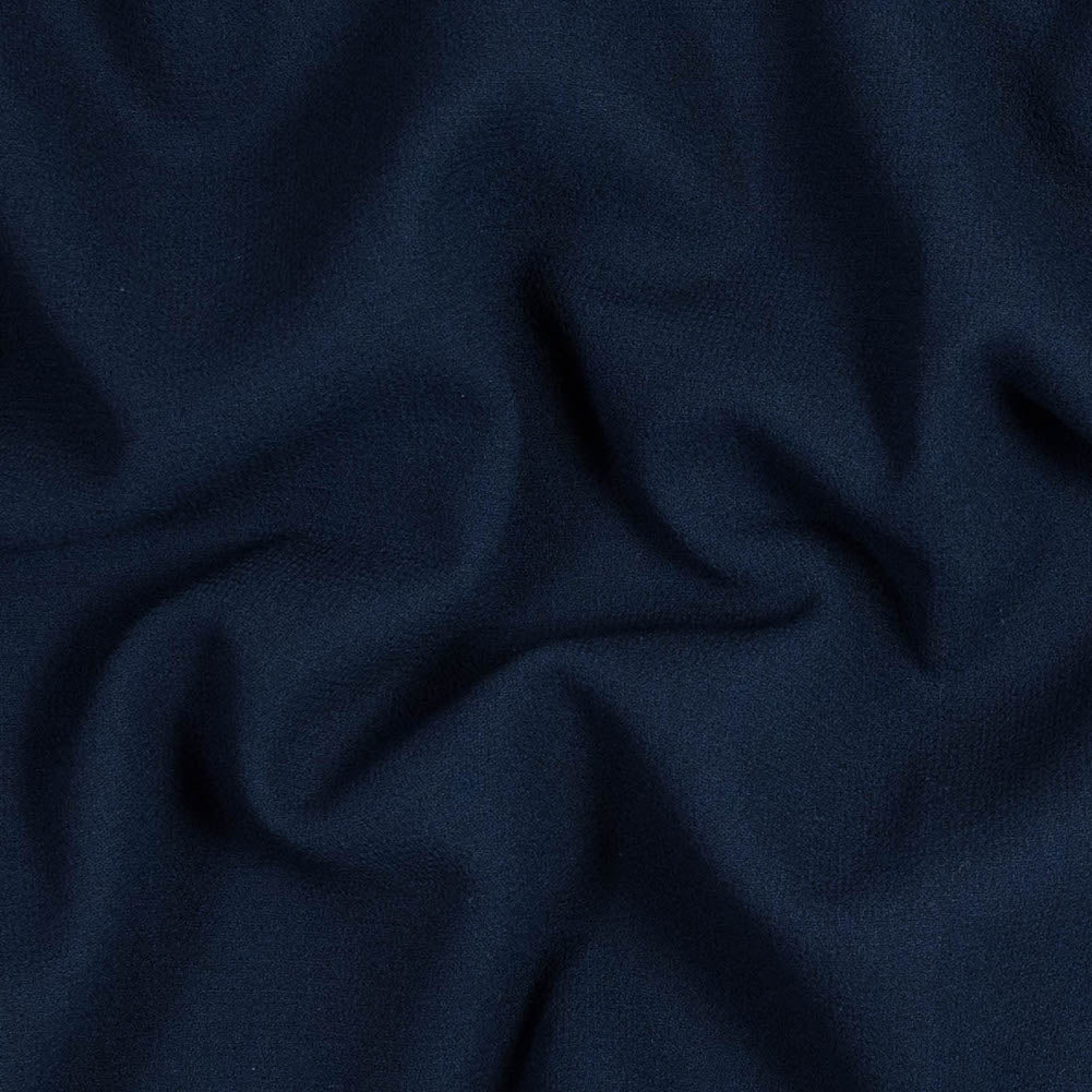 Italian Navy Virgin Wool Double Crepe