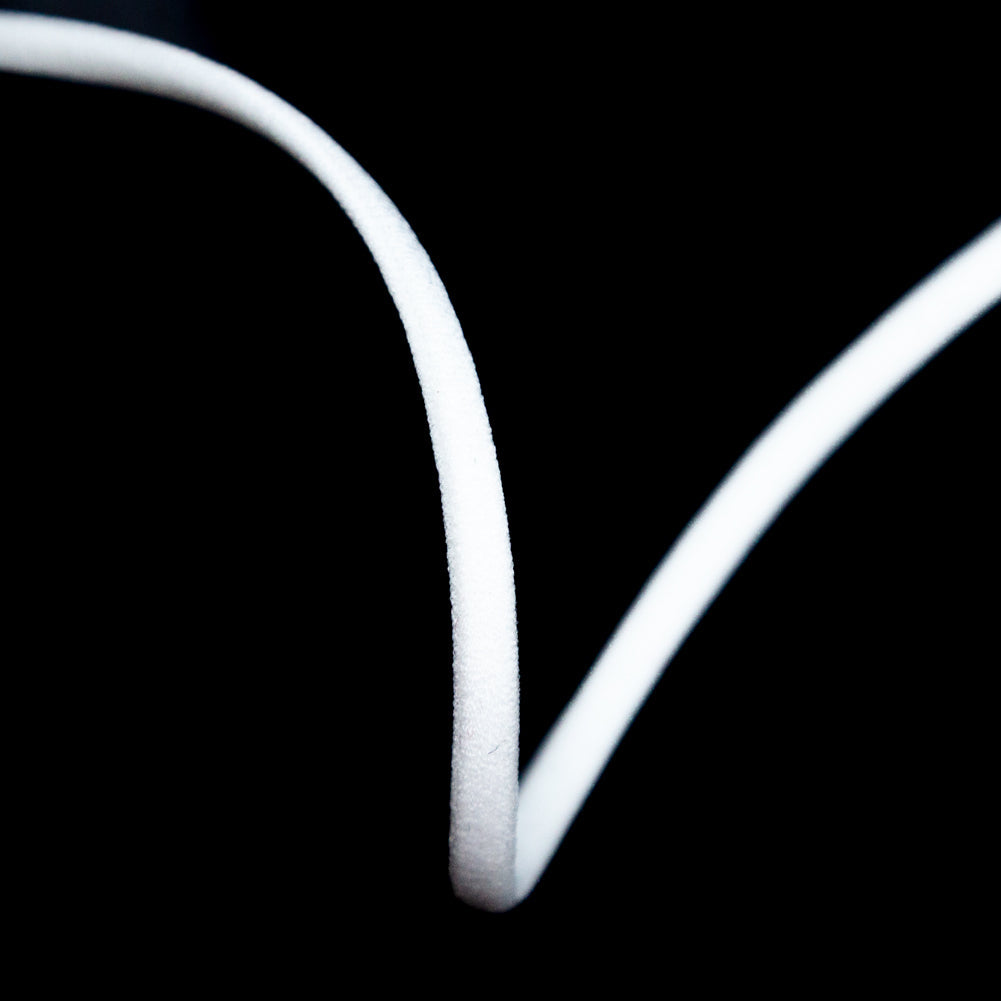 Italian White Elastic Drawstring - 0.125"