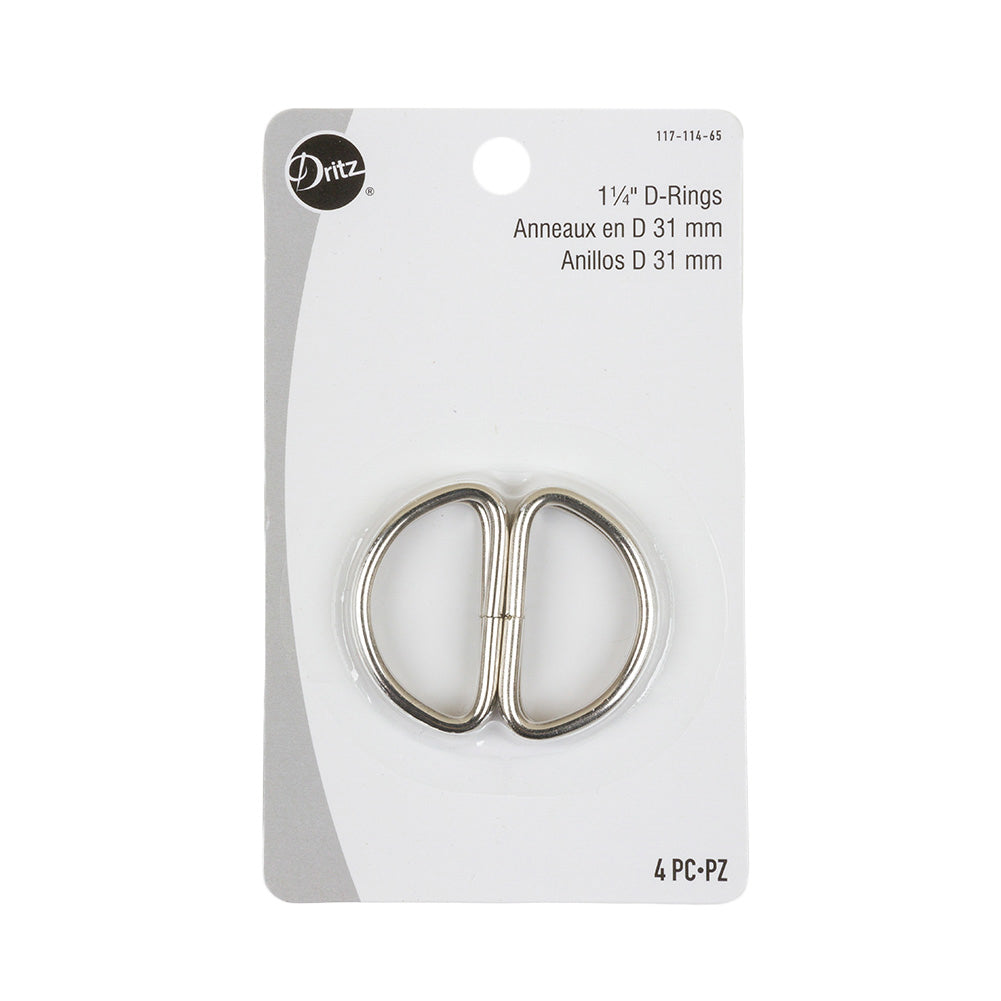 Dritz 4pc Nickel D-Rings - 1.25"