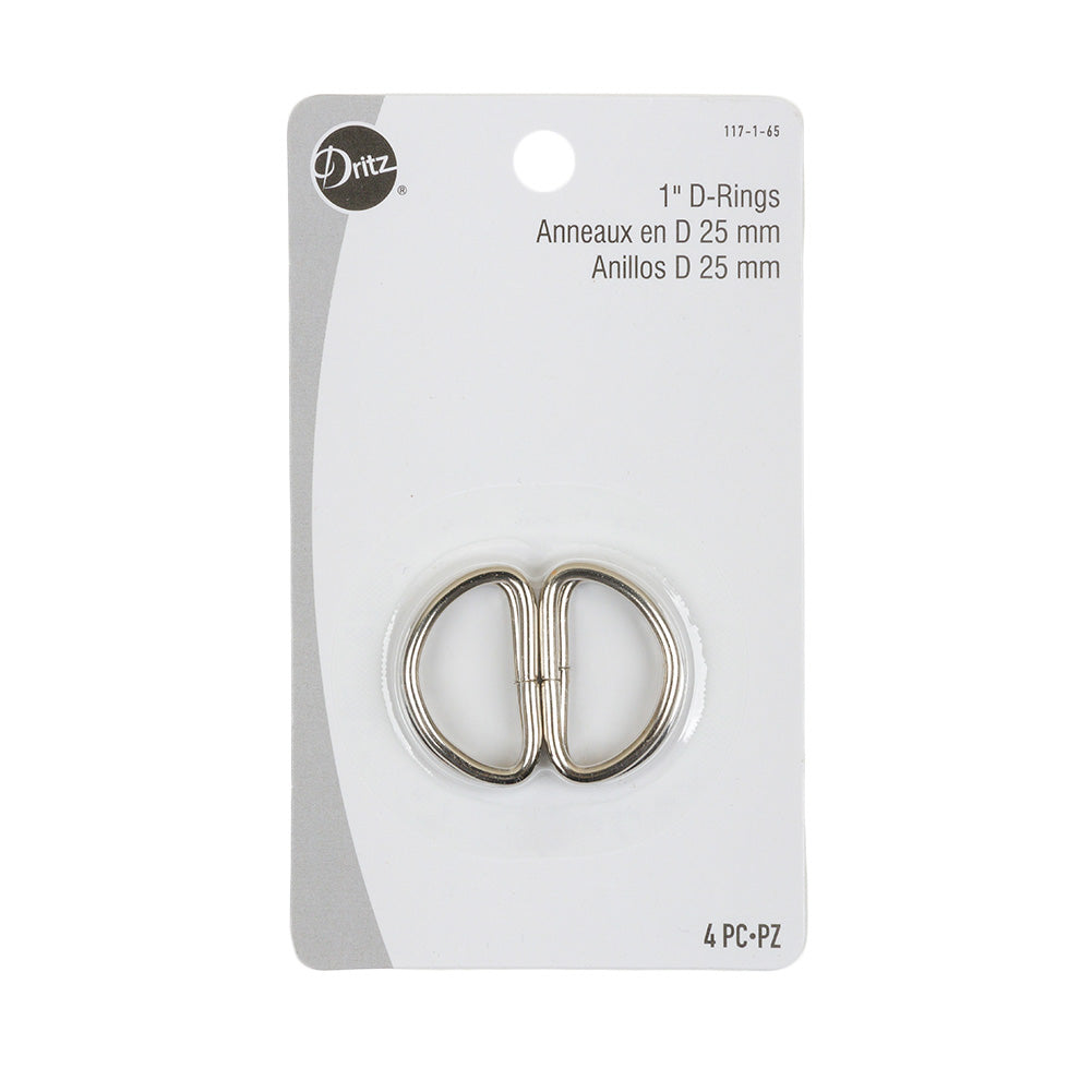 Dritz 4pc Nickel D-Rings - 1"