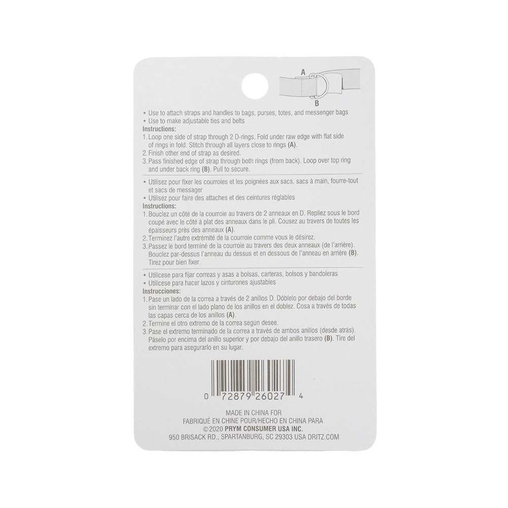 Dritz 4pc Black D-Rings - 0.75"